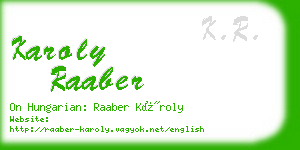 karoly raaber business card